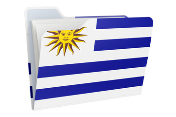 Fototapeta premium Computer folder icon with Uruguayan flag. 3D rendering