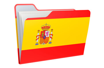 Obraz premium Computer folder icon with Spanish flag. 3D rendering