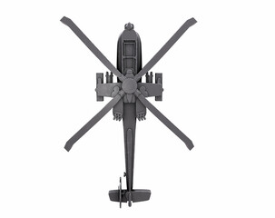 War helicopter isolated on grey background. 3d rendering - illustration