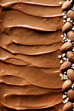 Dulce de leche tart topping with nuts