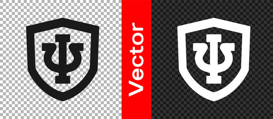 Black Psychology icon isolated on transparent background. Psi symbol. Mental health concept, psychoanalysis analysis and psychotherapy. Vector