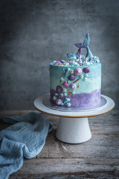 Mermaid And Seaside Decorated Cake