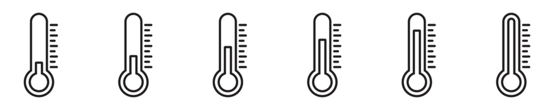Thermometer icon set. temperature symbol, temperature sign. vector illustration