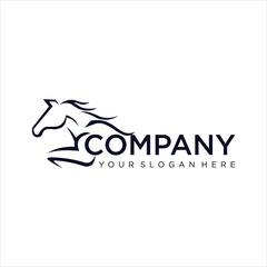 creative simple design logo horse abstract