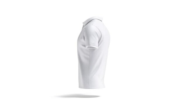 Blank white man polo-shirt mockup, looped rotation