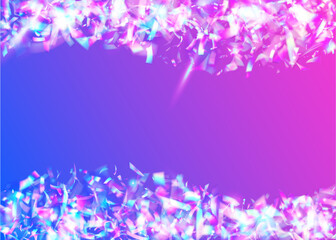 Fototapeta na wymiar Neon Texture. Holographic Glare. Laser Element. Retro Multicolor Gradient. Hologram Confetti. Purple Disco Sparkles. Crystal Art. Bright Foil. Pink Neon Texture