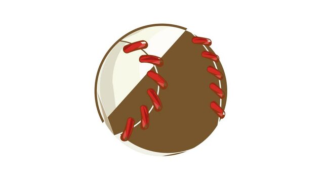 Baseball ball icon animation cartoon best object isolated on white background