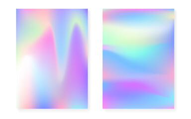 Holographic cover set with hologram gradient background.