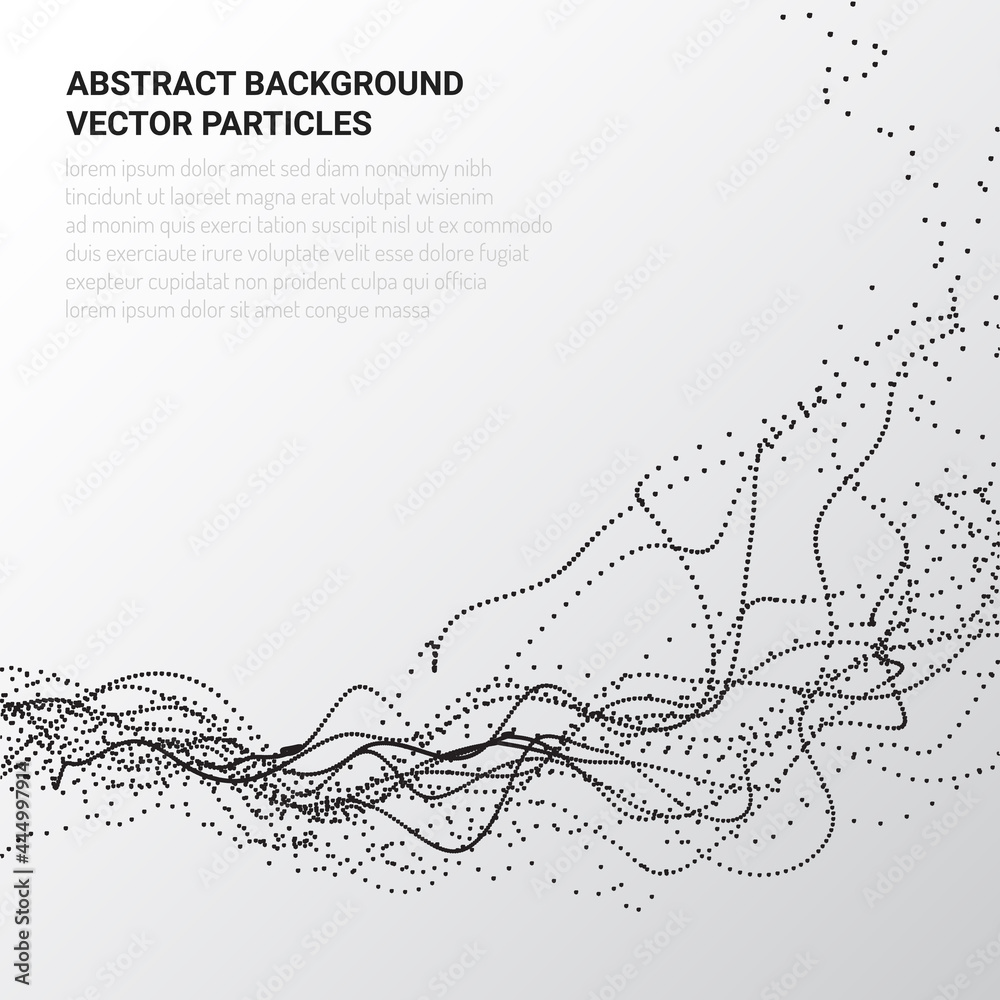 Poster abstract 3d image with particle flow movement