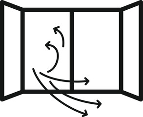 Open window icon, Room ventilation icon