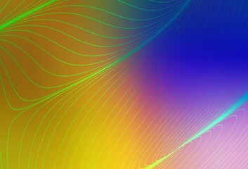 Dark Pink, Yellow vector template with curved lines.