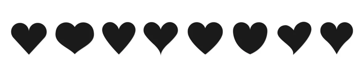Foto op Plexiglas Various simple red vector heart love icon © 4zevar