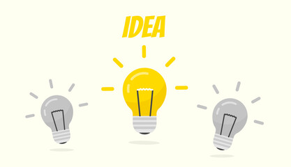 New bright design lightbulb idea icon