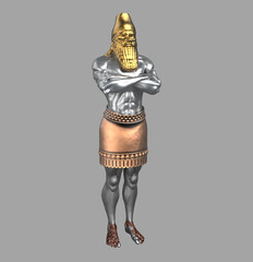 King Nebuchadnezzar's Dream Statue (Daniel's Prophecies) Presentation Background - obrazy, fototapety, plakaty