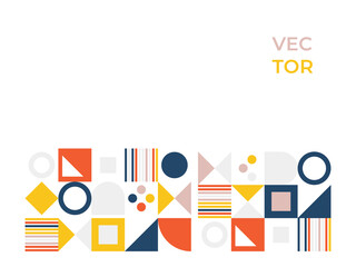 Abstract memphis background vector. Modern minimal style wallpaper with colorful geometric shapes, Memphis concept, abstract line art. Vector background for cover, banner, poster, web and packaging