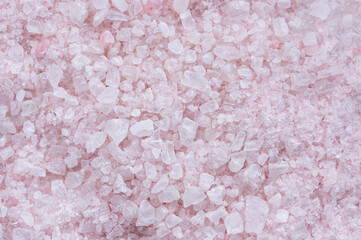 aromatic Lavender Himalayan sea salt. Top view, copy space. Home spa. Aromatherapy