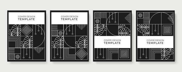 Black and white luxury Invitation card design vector. Abstract geometry frame and Art deco pattern background. Use for wedding invitation, cover, VIP card, print, poster and wallpaper