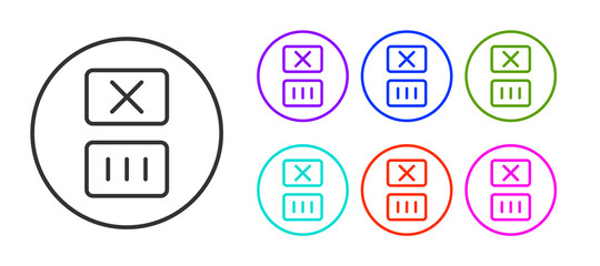 Black line Washing under 90 degrees celsius icon isolated on white background. Temperature wash. Set icons colorful. Vector