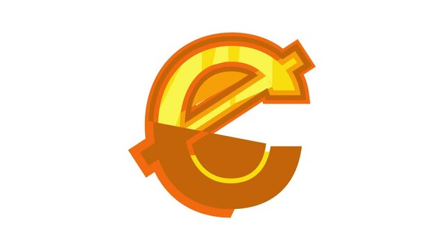 Ghanaian cedi icon animation cartoon best object isolated on white background