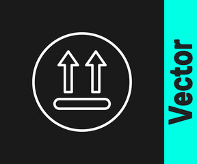 White line Washing under 90 degrees celsius icon isolated on black background. Temperature wash. Vector