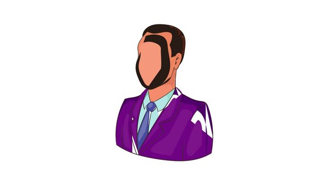 Businessman or manager icon animation cartoon best object isolated on white background