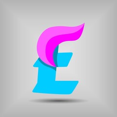 Letter font icon and logo template. New design and elegant typographic concept. Multy Colour. File EPS.