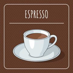 A cup of espresso. Vector illustration