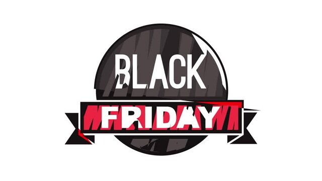 Black Friday sale icon animation cartoon best object isolated on white background