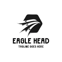 bird head logo in hexagon