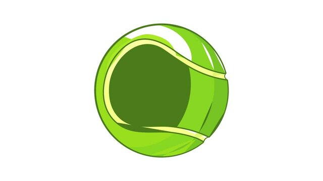 Tennis ball icon animation cartoon best object isolated on white background