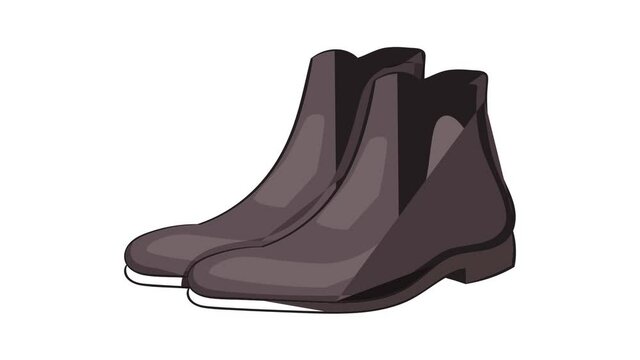 Mens winter boot icon animation cartoon best object isolated on white background