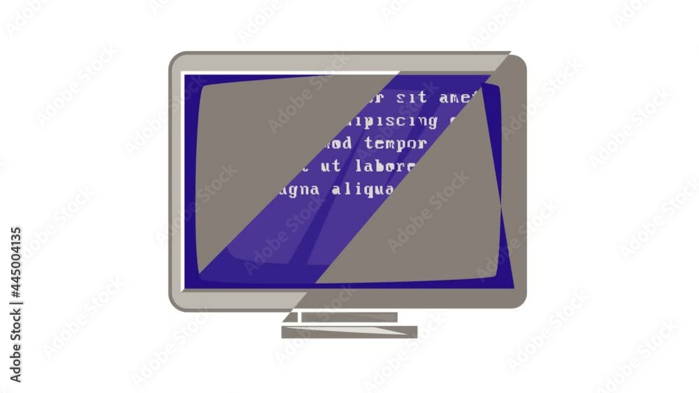 Poster blue computer screen with text icon animation cartoon best object isolated on white background