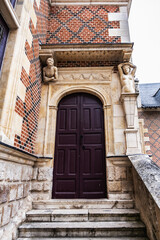 External view of XV century Groslot building - formerly residence of local magistrate. Groslot building then used as Town Hall during French Revolution. Orleans, France.