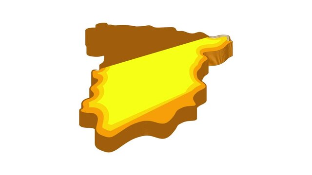 Map of Spain icon animation cartoon best object isolated on white background