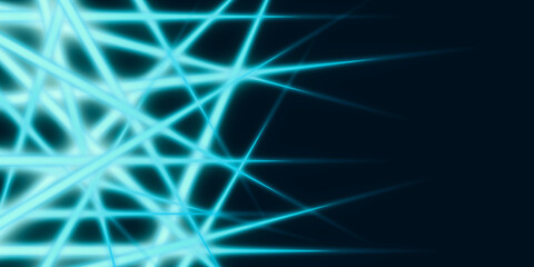 abstract light lines glowing lines on a dark background 3D illustration
