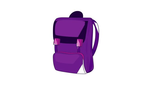 Backpack icon animation cartoon best object isolated on white background