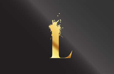 splash L alphabet icon letter for corporate. Grunge design suitable for a company logo