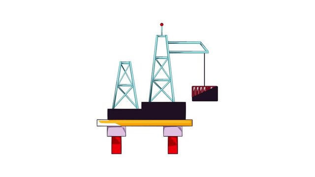 Building crane icon animation cartoon best object isolated on white background