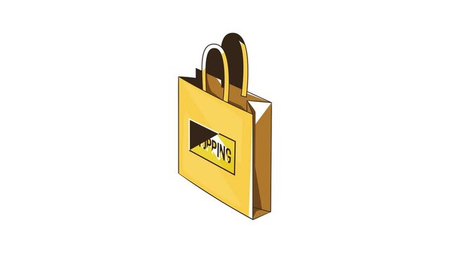 Shopping bag icon animation cartoon best object isolated on white background