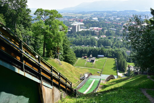 ski jump in town Frenstat po Radhostem in Czech republic
