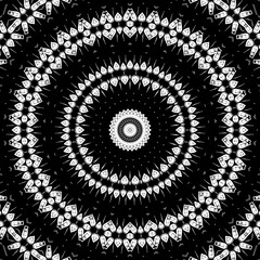 Black and white floral pattern design.