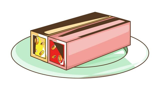 Turkish sweets icon animation cartoon best object isolated on white background