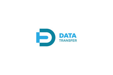 Letter D and t data transfer logo for company