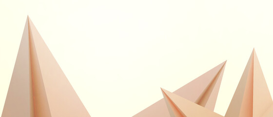 Creative idea Business concepts. Abstract Background and Geometric shapes. Origami Paper art with Different goals on yellow. Copy Space -3d Rendering