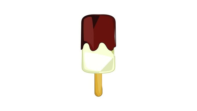 Sweet ice cream icon animation cartoon best object isolated on white background