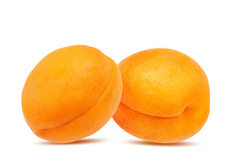 Apricots isolated on white background with clipping path
