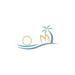 Fototapeta na wymiar Surfing board icon logo design vector template