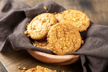 cookie, oatmeal, peanut, pastry, bakery, food, flour, homemade, dessert, breakfast, biscuit, organic, natural, nut, diet, delicious, healthy, sugar, sweet, snack, dish, tasty, cuisine, cooking, ingred