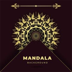 Decorative mandala ethnic pattern premium vector, 
Luxury golden colour Hand-Drawn Henna Ethnic Mandala. Circle lace ornament for colouring book, greeting card, invitation, tattoo design