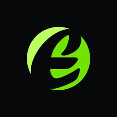 Green circle fresh design of B initial letter logo template, perfect for children, learn, typography, etc